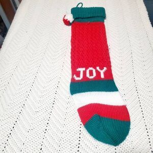 "Joy" Knit Christmas Stocking